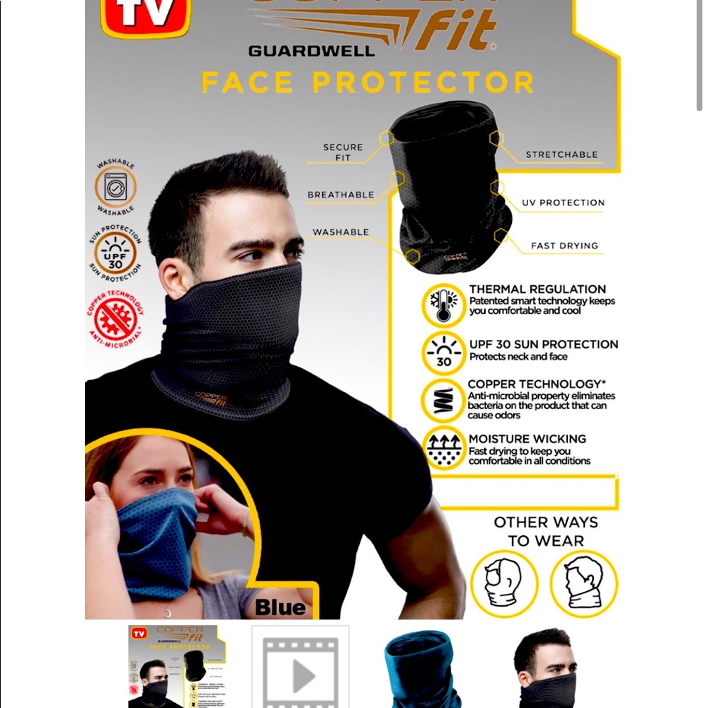 COED COPPERFIT FACE MASK - GREY
